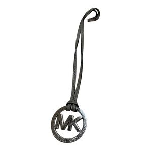 Michael Kors bag charm with gray leather strap